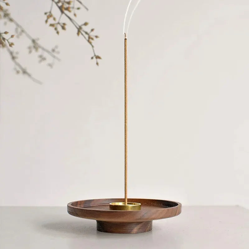 Solid Wood & Copper Incense Holder