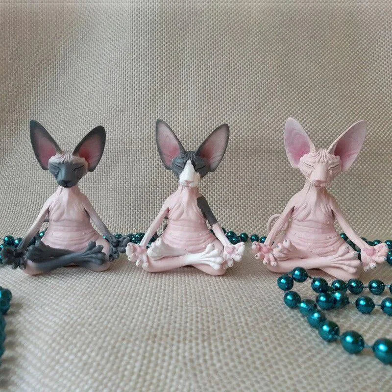 Meditating Sphynx Cat Figurine