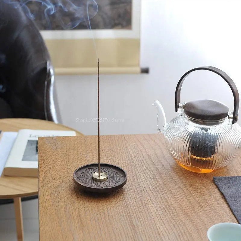 Solid Wood & Copper Incense Holder